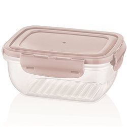 RECIPIENTE RECTANGULAR 2300ML "COOK&LOCK" SURTIDO EN 3 COLORES CELETE, GRIS , ROSA 16x23x9cms