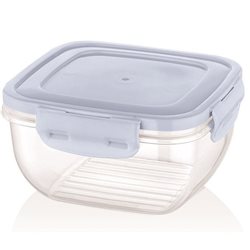 RECIPIENTE CUADRADO 500ML "COOK&LOCK"  SURTIDO EN 3 COLORES CELETE, GRIS , ROSA 12x12x6.5cms