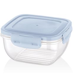 RECIPIENTE CUADRADO 1500ML "COOK&LOCK" SURTIDO EN 3 COLORES CELETE, GRIS , ROSA 17x17x8.5cms