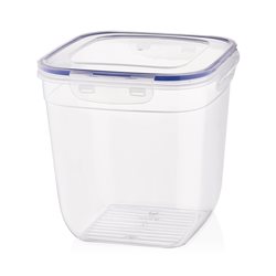 RECIPIENTE CUADRADO 1950ML "COOK&LOCK" COLOR CRISTAL C/SILICONA AZUL 15x15x15.5cms