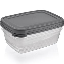 SETX5 UNID RECIPIENTE RECTANGULAR 300ML   "COOK&KEEP" SURTIDO EN 3 COLORES CELETE, GRIS , ROSA 13.5x9x10cms