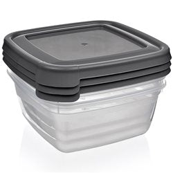 SETX3 UNID RECIPIENTE CUADRADO 900ML   "COOK&KEEP" SURTIDO EN 3 COLORES CELETE, GRIS , ROSA 15.5x15.5x9.5cms