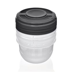 SETX3 RECIPIENTE REDONDO "TERRA" 500ML SURTIDO EN 3 COLORES CELETE, GRIS , ROSA 11.5x11.5x14cms