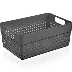 ORGANIZADOR PLASTICO "TERRA" 23.5x15.5x10CMS SURTIDO EN 3 COLORES CELETE, GRIS , ROSA