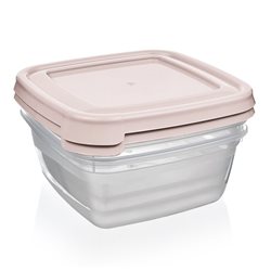 SETX2 UNID RECIPIENTE CUADRADO 1500ML  "COOK&KEEP" SURTIDO EN 3 COLORES CELETE, GRIS , ROSA 18.5x18.5x9cms