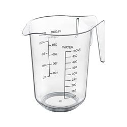 JARRA MEDIDORA "AQUA" 500ML PLASTICA 12.5x10x13cms