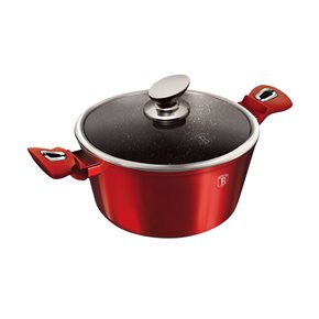 OLLA C/TAPA D28x12CM 6.1L ALUM.FORJ ROJO BERLINGER