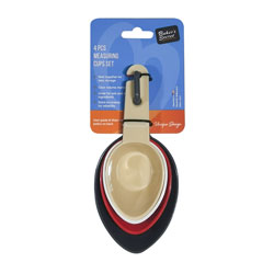 SET 4 CUCHARAS MEDIDORAS PP GRIS/ROJO