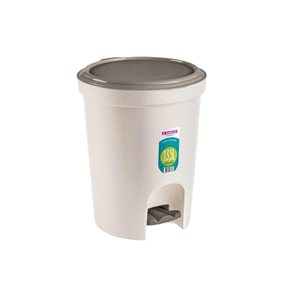 BASURERO 13.5 LTS. TAPA Y PEDAL BEIGE
