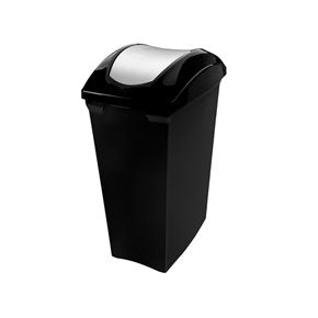 BASURERO 15lts TAPA VEIVEN NEGRO