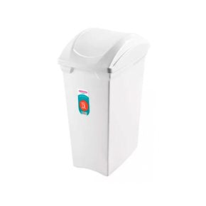 BASURERO 15lts TAPA VAIVEN BLANCO