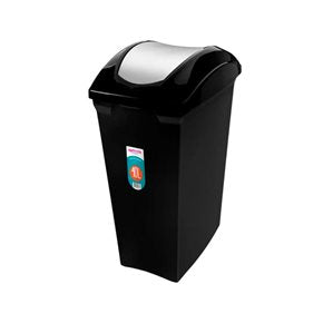 BASURERO 40lts TAPA VEIVEN NEGRO