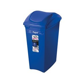 BASURERO 40lts TAPA VAIVEN AZUL