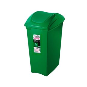 BASURERO 40lts TAPA VAIVEN VERDE
