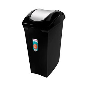 BASURERO 70lts CON TAPA VAIVEN NEGRO