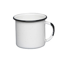 TAZA 360ML D9x8CM AC.VITRIFICADO BLANCO B/NEGRO CINSA