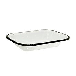ASADERA 24x17x4CM AC.VITRIFICADO BLANCO B/NEGRO CINSA