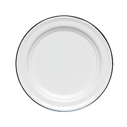 PLATO 22CM ACERO VITRIFICADO BLANCO B/NEGRO CINSA