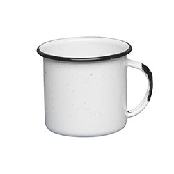 TAZA 360ML D9x8CM AC.VITRIFICADO BLANCO B/NEGRO CINSA