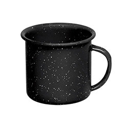 TAZA 360ML D9x8CM ACERO VITRIFICADO NEGRO CINSA