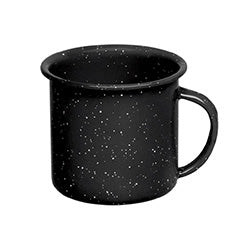 TAZA 85ML D6x4.5CM ACERO VITRIFICADO NEGRO CINSA