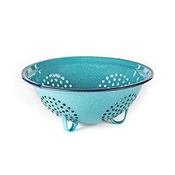 COLADOR D22CM ACERO VITRIFICADO TURQUESA CINSA