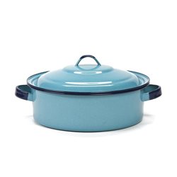 OLLA C/TAPA D26CM/4.5L AC VITRIFICADO TURQ CINSA