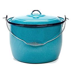 OLLA 17.6LTS  C/TAPA AC VITRIFICADO TURQ CINSA. D30CM