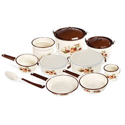 JUEGO DE BATERIA 10 PZAS AC VITRIF MAGNOLIA CINSA