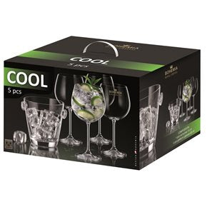 COOL SET 5PCS: HIELERA 14CM + 4xCOPA 620ML GIN TONIC