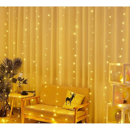 Cortina de Luces Decorativa 200 x 200cm 200 Luces Cálida LUMILY