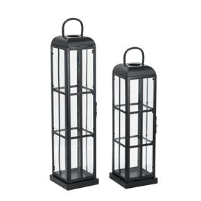 FANALES ALTOS 13x13x60CM 13x13x50CM NEGRO