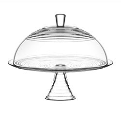 PLATO TORTA C/ PIE Y CUPULA DERIN LAV. H26CMX35CM