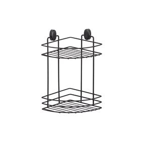 ORGANIZADOR ESQUINERO 2 PISOS 18CM CROMADO NEGRO