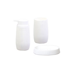 SET 3PCS BAÑO PP BLANCO C/RAYITAS