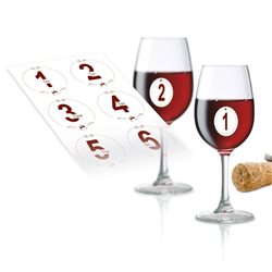 SET 18 ADHESIVOS MARCADORES P/COPA VIN BOUQUET
