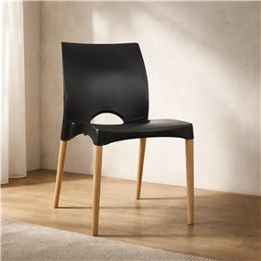 SILLA TEXAS NEGRA POLIPROPILENO