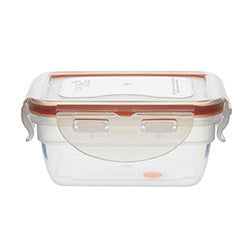 RECIPIENTE RECT PLASTICO EASY MATCH NARANJA 170ML