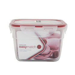 RECIPIENTE 800ML RECTANGULAR PLASTICO EASY MATCH ROJO