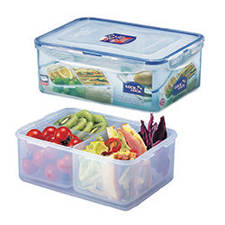RECIPIENTE 2.6L RECTANGULAR PLASTICO C/ DIVISIONES. 25X18X9CM