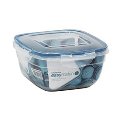 RECIPIENTE 950ML CUADRADO PLASTICO EASY MATCH VERDE AGUA