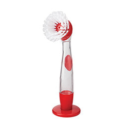 CEPILLO C/ DISPENSADOR DE JABON NEGRO/ROJO JOIE