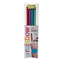 SET 4 SORBETES DE COLORES ACERO INOXIDABLE C/ LIMPIADOR JOIE