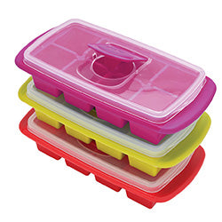 CUBETERA 8 CUBOS DE HIELO XL C/TAPA TRANSPARENTE JO