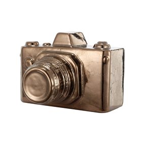CAMARA DECORATIVA 15x13x11CM DORADO