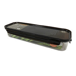 RECIPIENTE1.1L  RECT. PLASTICO BISFREE MARRON. 33X11X6CM