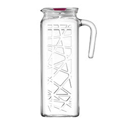 JARRA VIDRIO 1200CC H23.7CM TAPA BLANCA LINE LAV