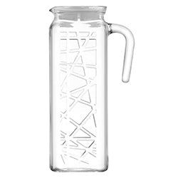 JARRA VIDRIO 1200CC H23.7CM TAPA BLANCA LINE LAV