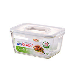 RECIPIENTE 4L RECTANGULAR VIDRIO CLEAR CON MANGO