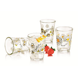 SET X4 PIEZAS VASO 355ML FLORES CRISA